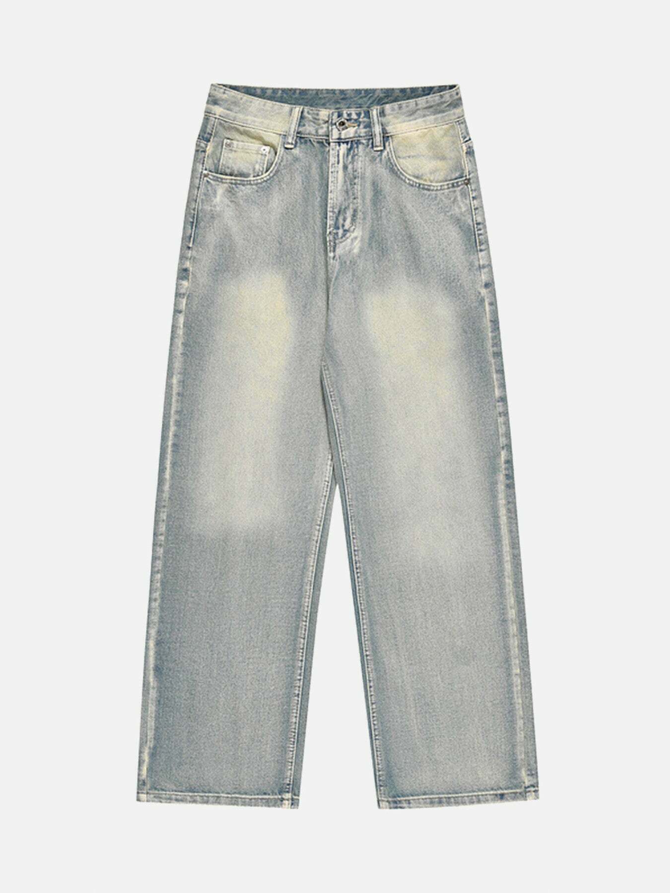 Vintage Washed Loose Fit Jeans - Retro Style Denim for Gen Z Fashionistas