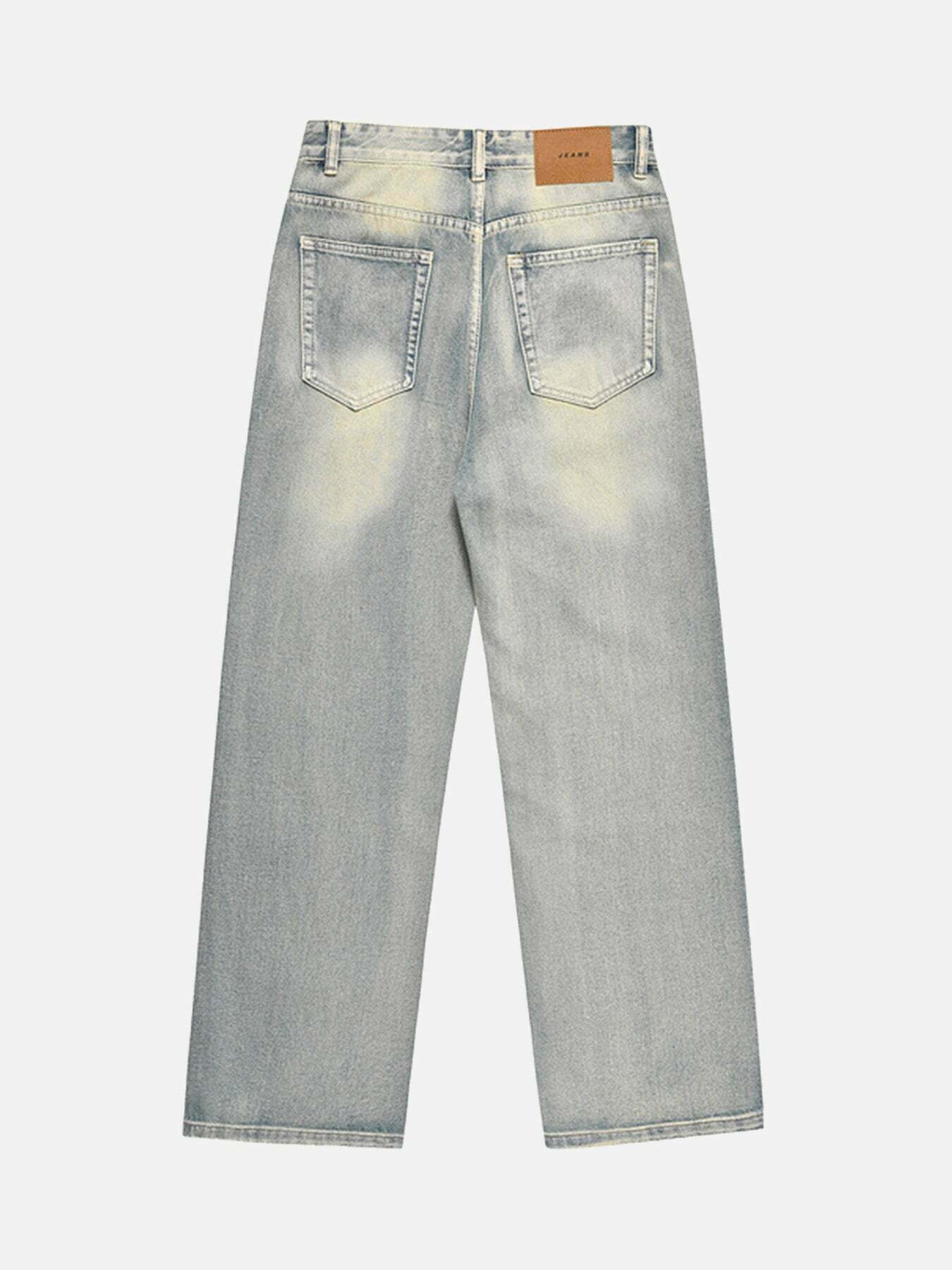 Vintage Washed Loose Fit Jeans - Retro Style Denim for Gen Z Fashionistas