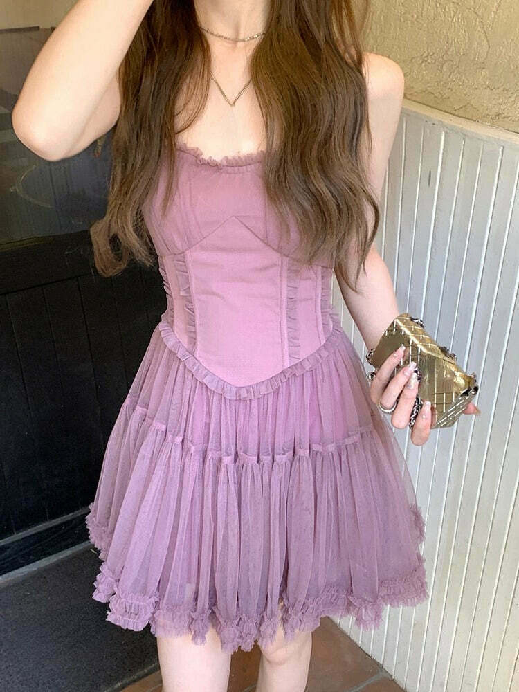 Violeta Fairycore Kawaii Dress for Gen Z Streetwear Style