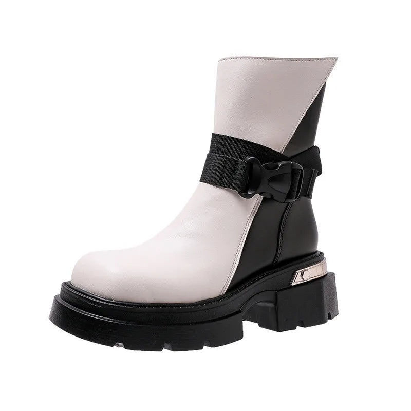 Vogue Voyager Chunky Platform Boots for Gen Z K-POP Streetwear