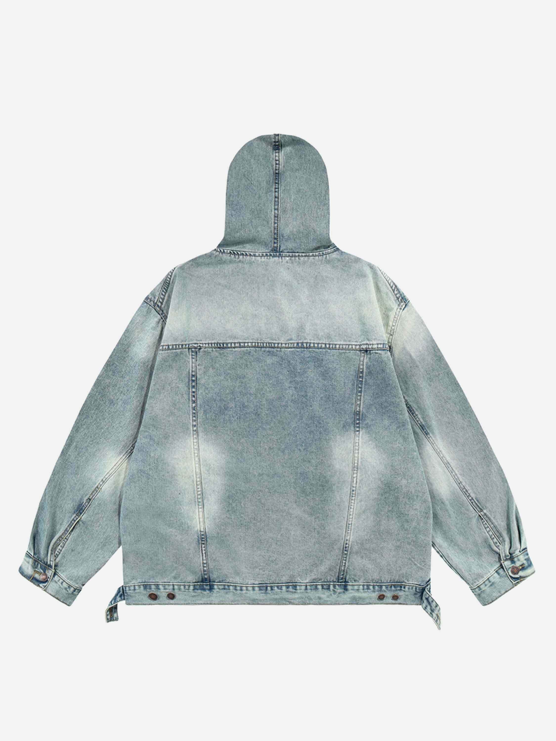 Washed Denim Hoodie for Gen Z: Streetwear Style 1464