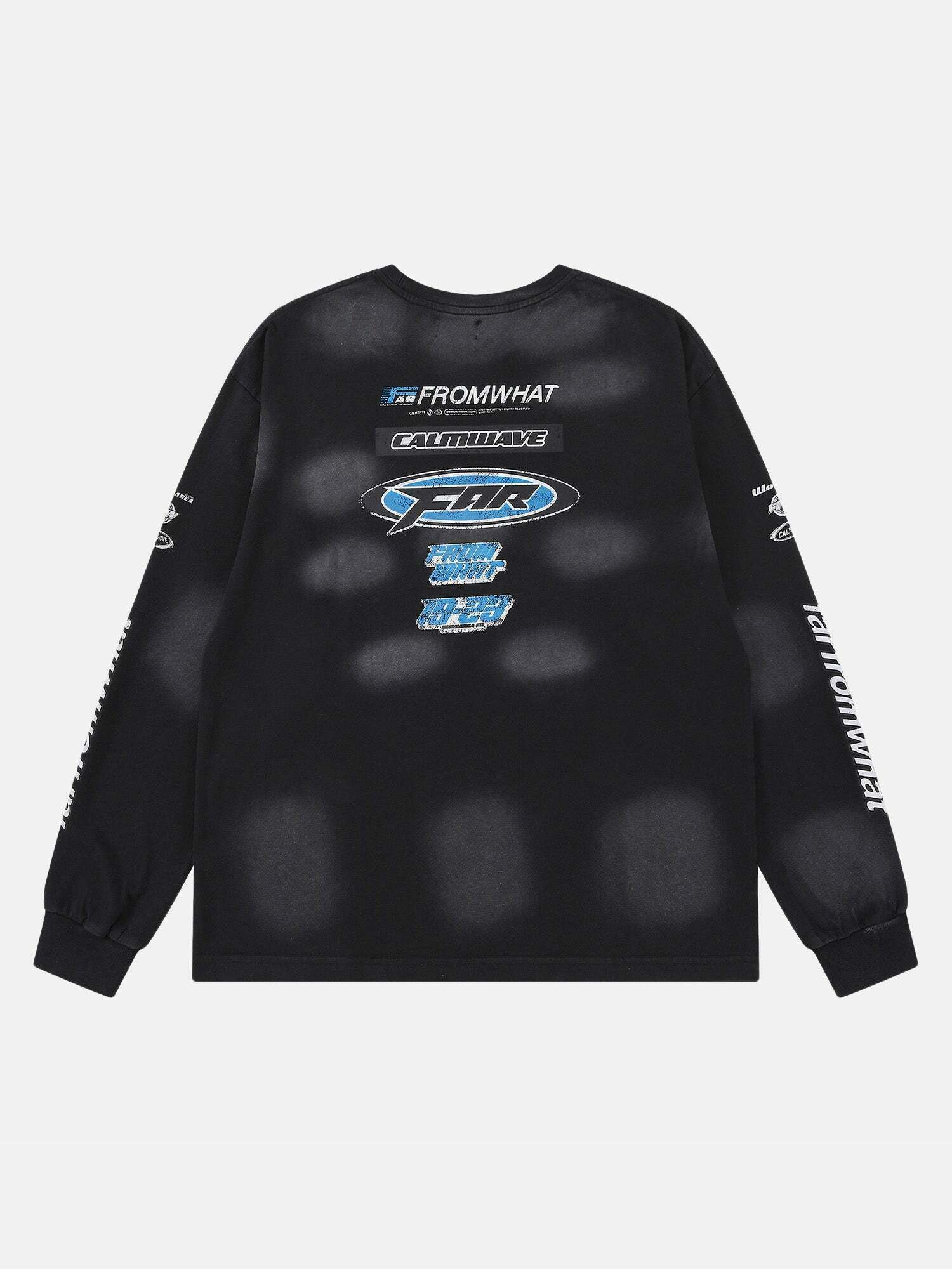 Washed & Distressed Long Sleeve Streetwear Sweatshirt for Gen Z and K-POP Fashion