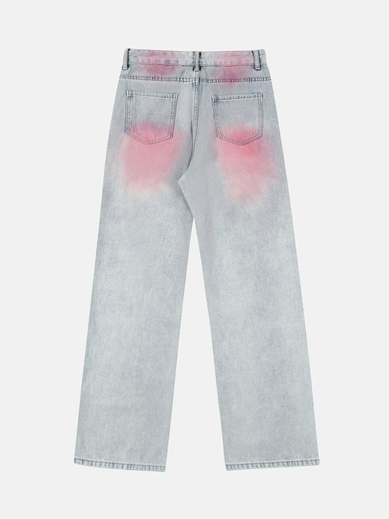 Washed Gradient Straight-leg Jeans: Trendy Gen Z K-POP Streetwear