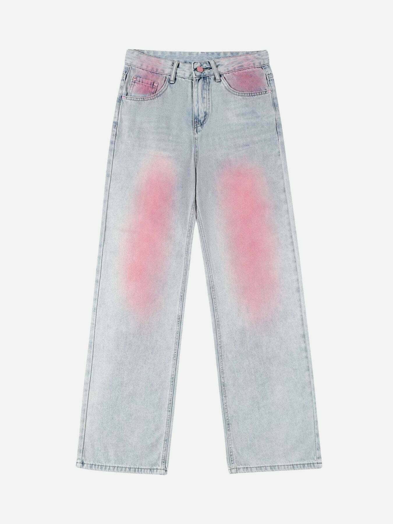 Washed Gradient Straight-leg Jeans: Trendy Gen Z K-POP Streetwear