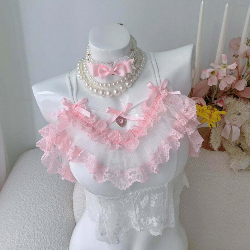 Whipped Cream & Strawberry Cupcake Fairycore Top with Choker Set