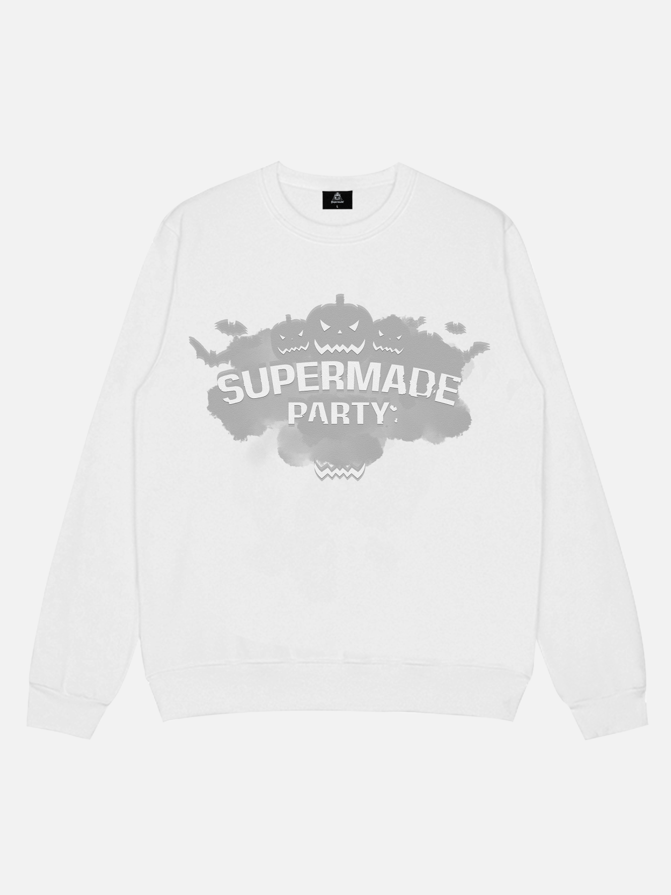 White Mist Pumpkin Streetwear Crew Neck Sweatshirt for Gen Z and K-POP Fashion