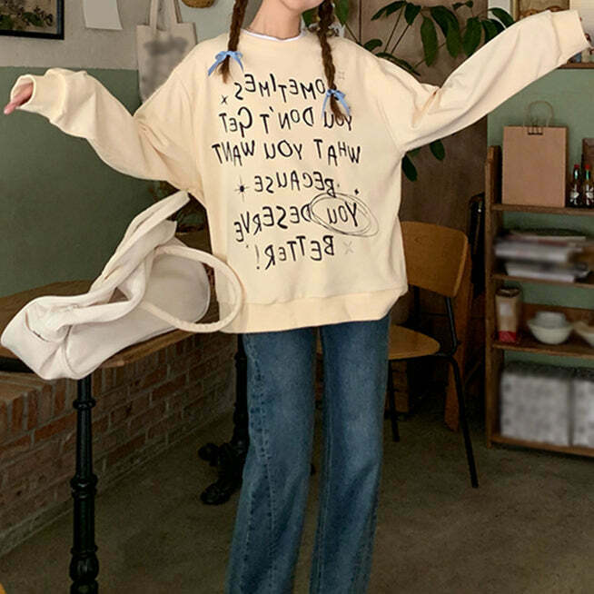 Y2K Style Gen Z Streetwear Sweatshirt with Printed Design - Plus Size