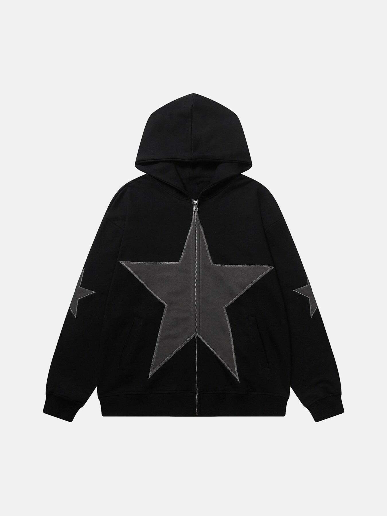 Y2K Style Zip-Up Hoodie for Gen Z: Trendy K-POP Streetwear