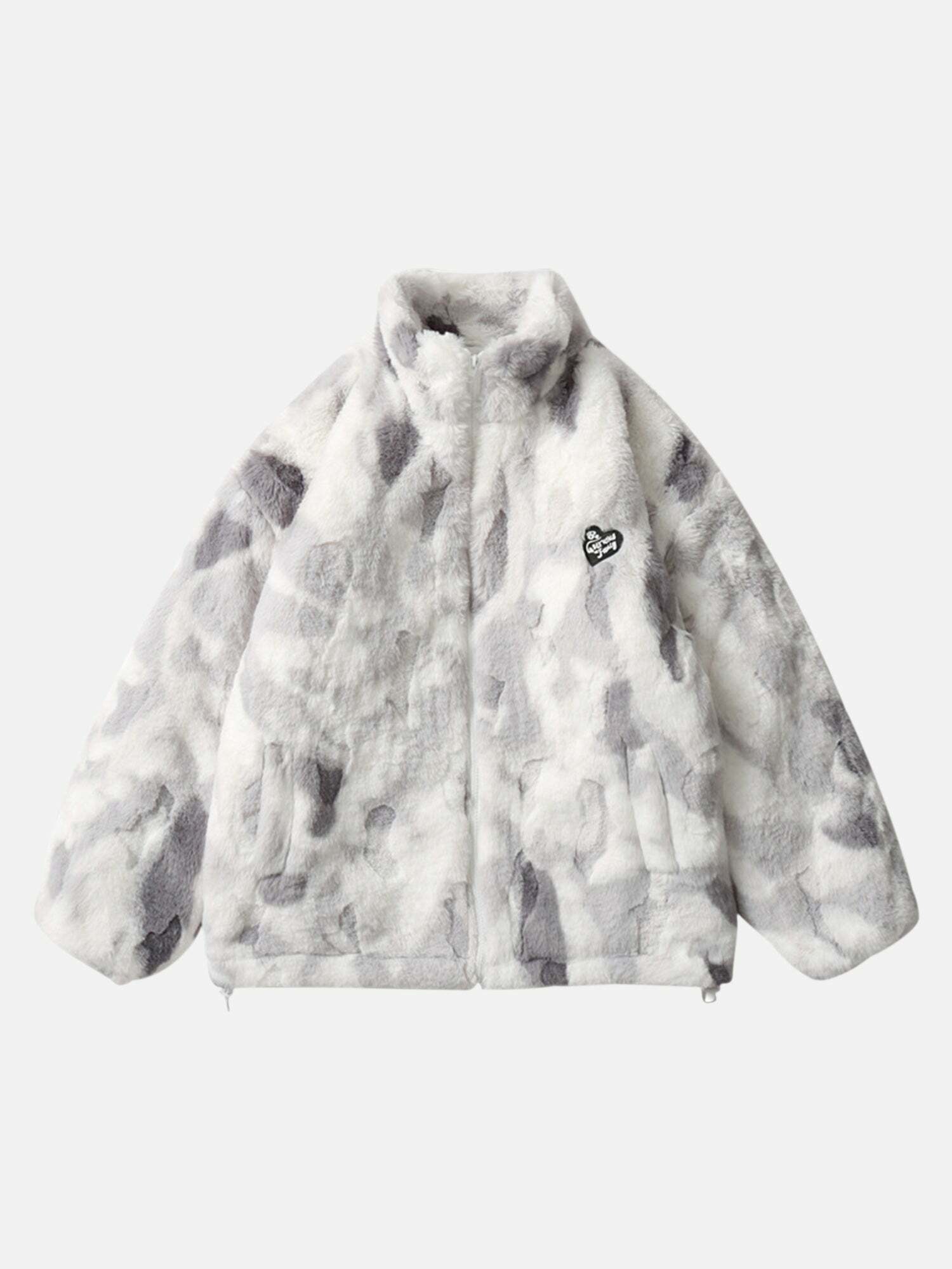 Y2K Tie-Dye Sherpa Jacket: Gen Z Streetwear with K-POP Vibes