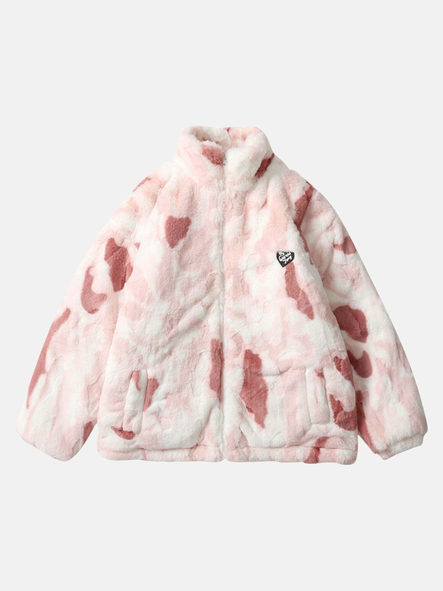 Y2K Tie-Dye Sherpa Jacket: Gen Z Streetwear with K-POP Vibes