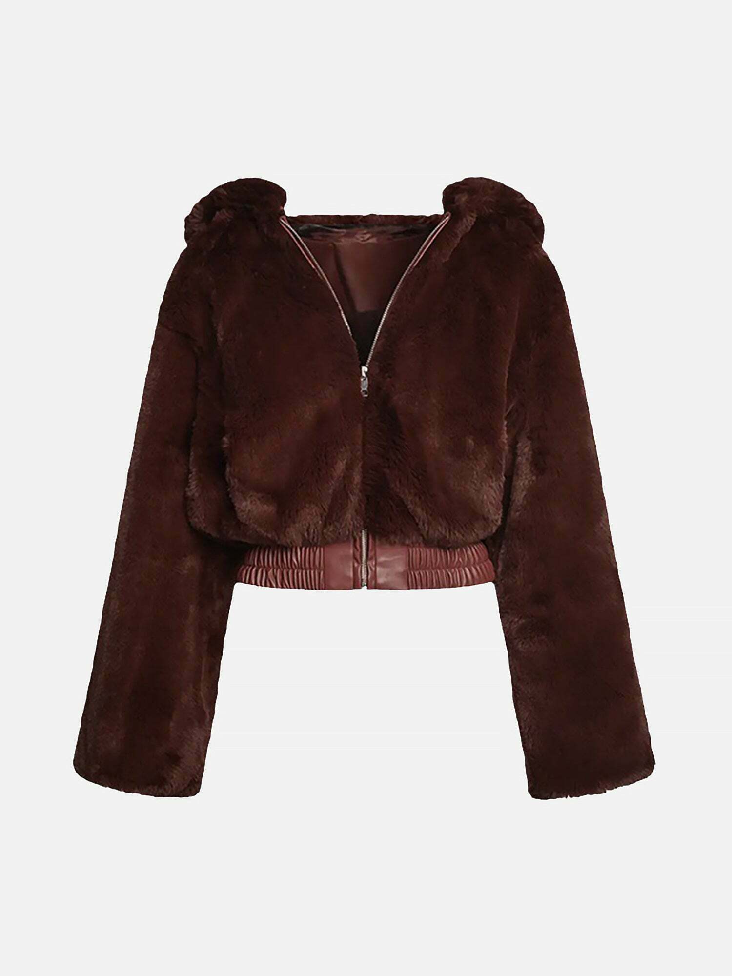 Y2K Vintage Faux Fur Jacket | Gen Z Streetwear Fashion