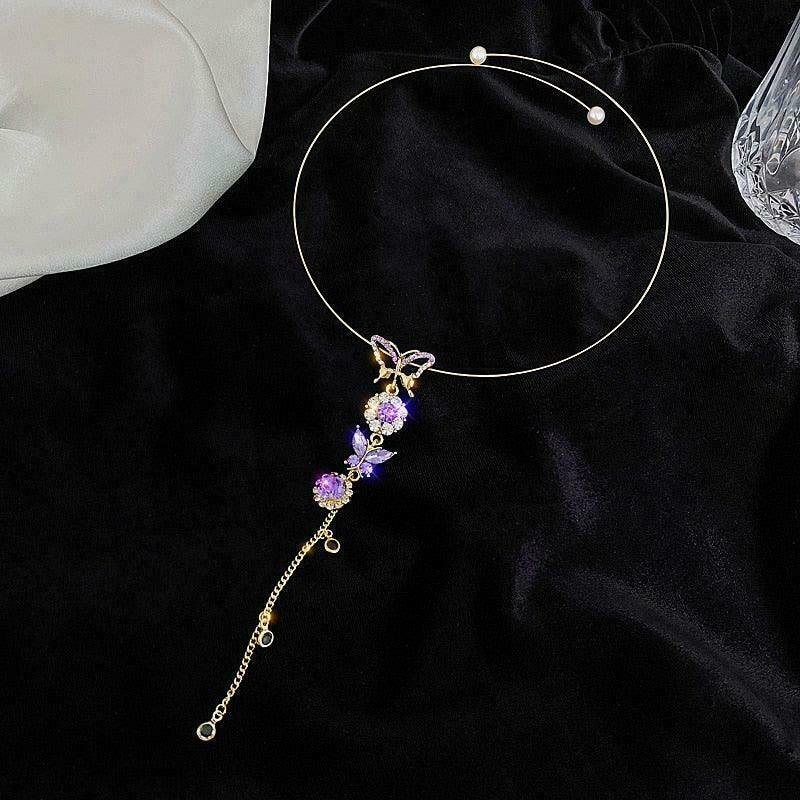 Y2K Waterfall Butterfly Choker for Gen Z K-POP Streetwear Fashion